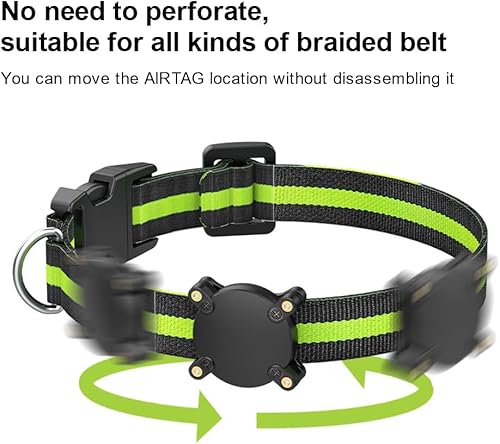 Miniatura 5 de Soporte para collar de perro AirTag impermeable, diseño personalizado con mensaje de texto, el más seguro, a prueba de polvo, ultra duradero, se