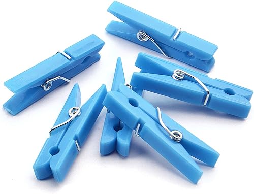 Miniatura 5 de Jdesun 50 clips para fotos, mini clip de plástico para papel, pinzas para la ropa, oficina, hogar, arte (azul)