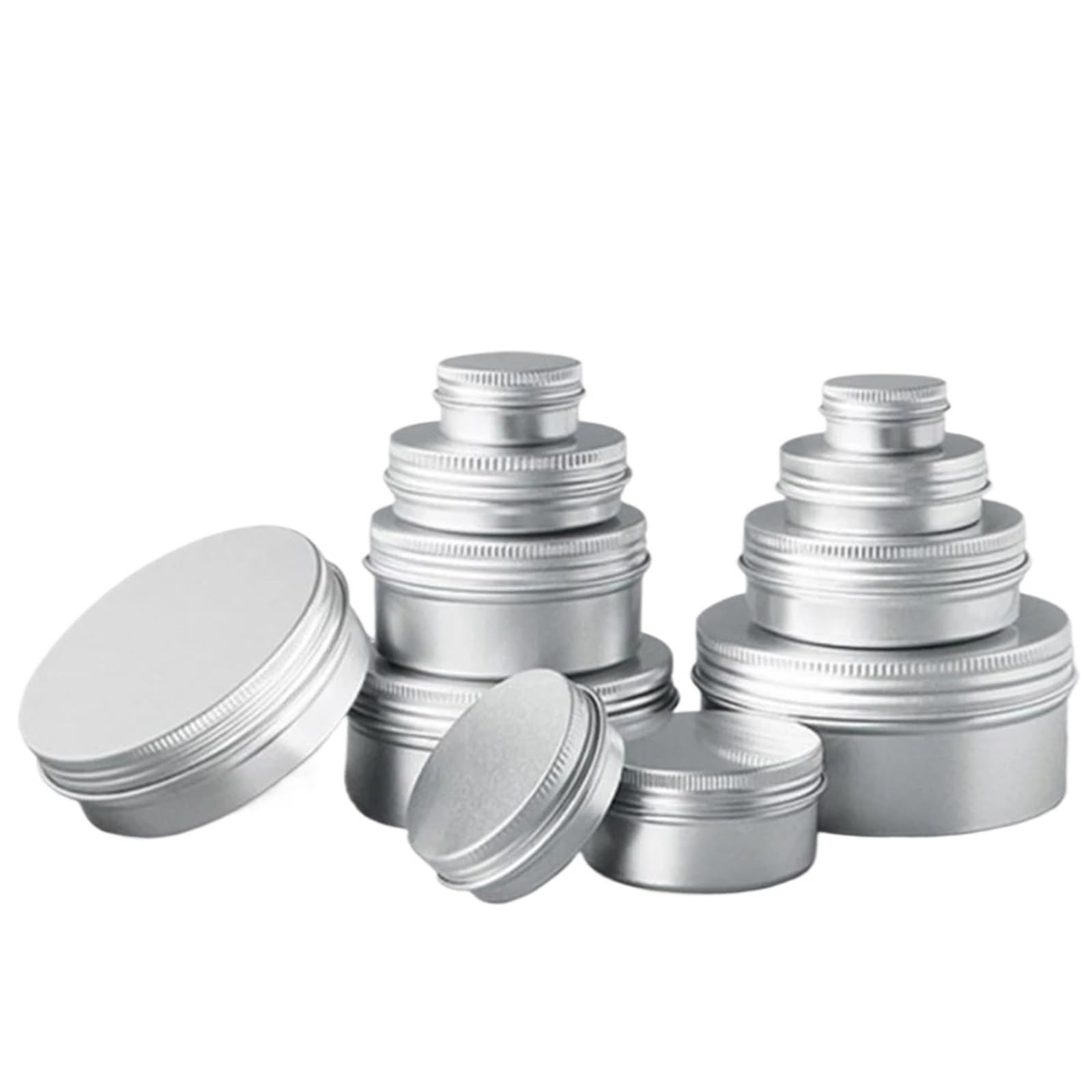 Kleine Dosen mit Deckel, Aluminium-Blechdose, 36 Stück, Kosmetikdosen, Boxen Schraubverschluss, runde Kerzen-Gewürzdosen und, Behälter 80 ml | 30ml