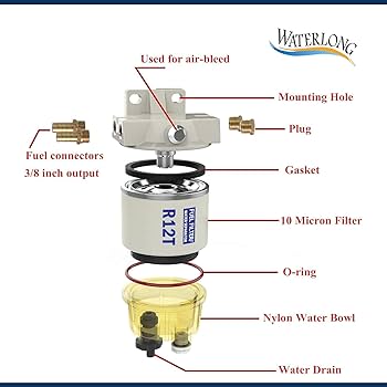 Marine Fuel Filter Water Separator Complete Kit for Outboard