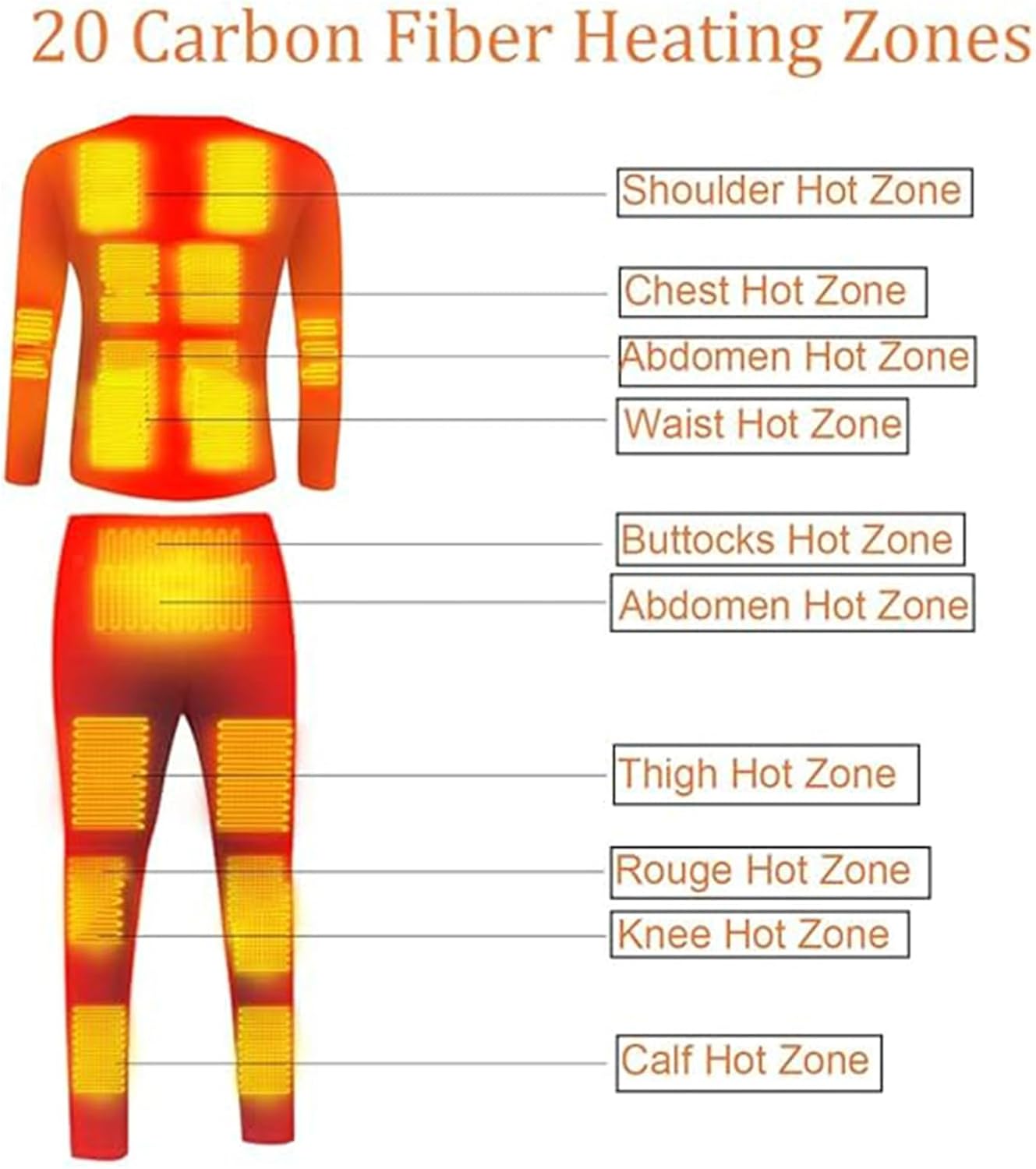 20 Areas Electric Heated Underwear Set for Men Women,Thermal Underwear App Control Warm Shirt and Pants