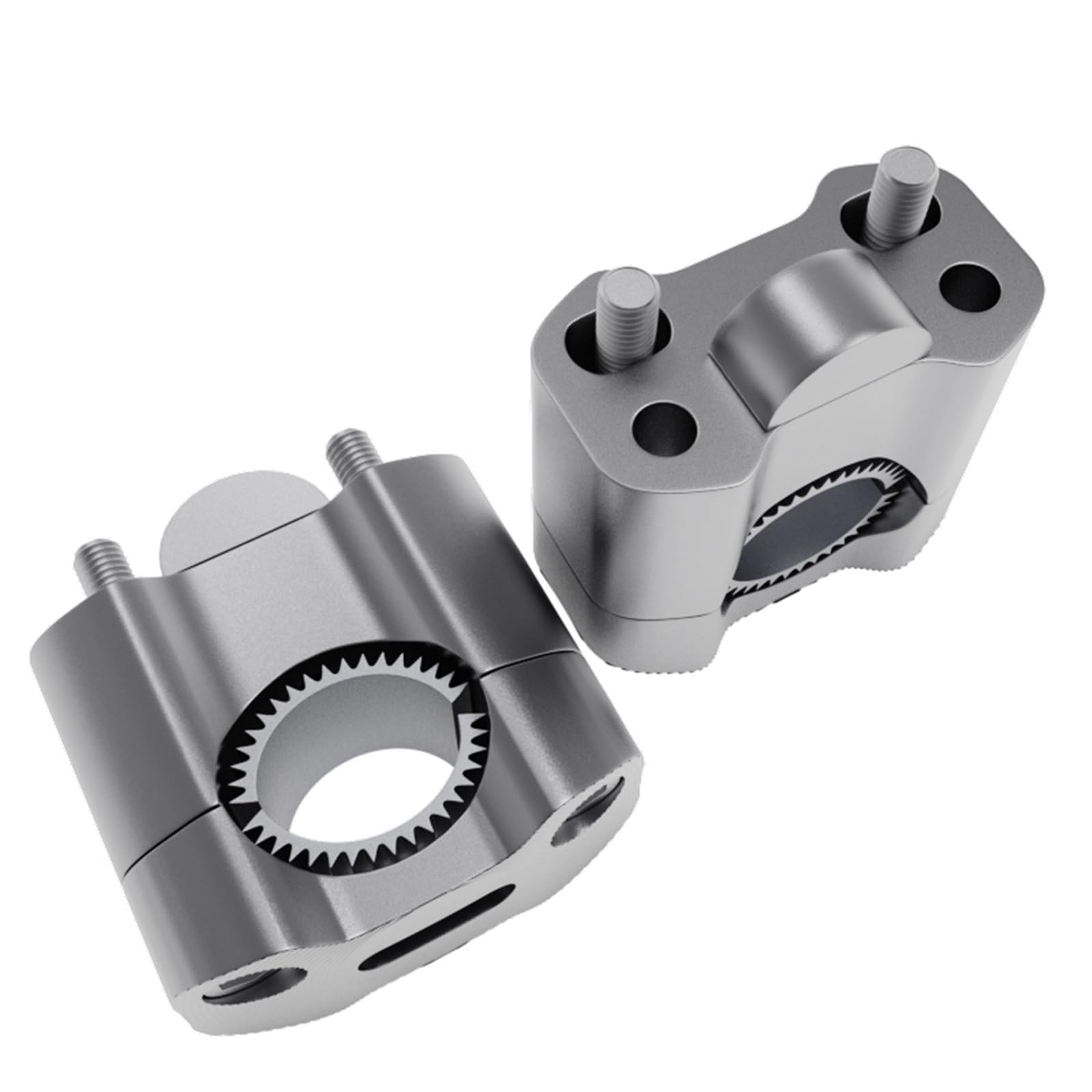 KWEZ 7/8" Motorcycle Handlebar Clamps Risers Adapter CNC Alloy Dirt Pit Bike ATV Motorbike Accessories Universal(Silver)