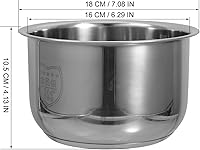 Vista 2 de HEMOTON Olla de cocina interior de 3 L para arrocera, revestimiento de olla de repuesto para olla de cocción interior antiadherente para arrocera