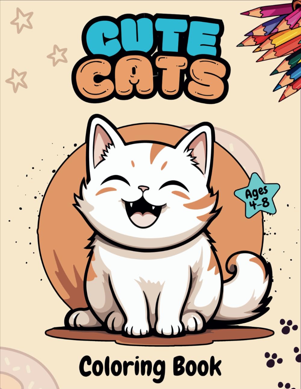 Cute Cats Coloring Book for Kids: 48 Fun and Adorable Kitten for Boys and Girls Ages 4-8 (Aladdin Magic Coloring Books)