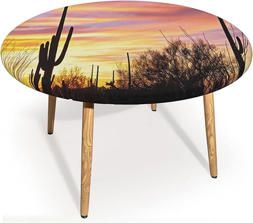ZUCRCFFY Mantel redondo de cactus, para interiores, cocina, comedor, fiesta o al aire libre, resistente al aceite, a las manchas, mantel redondo