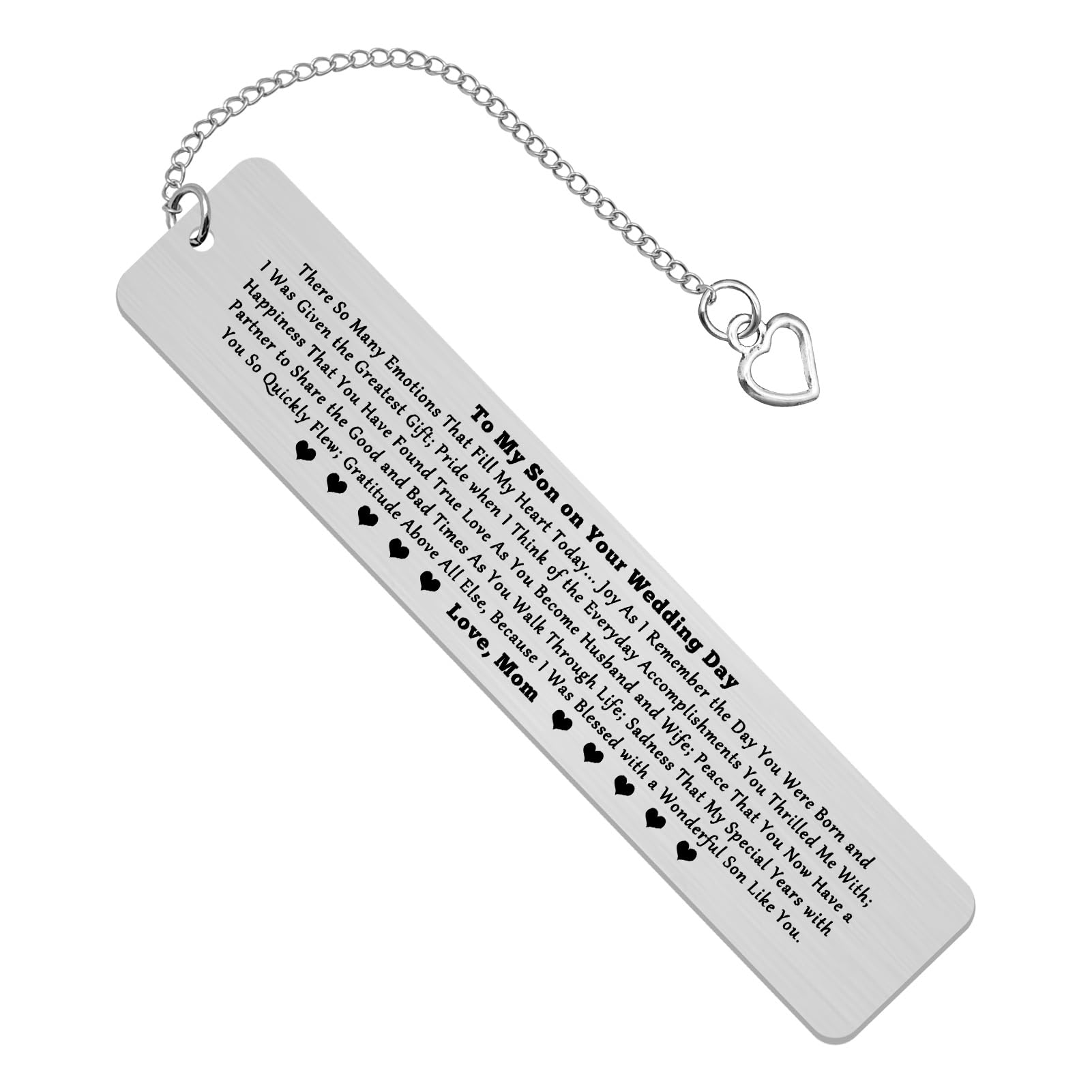 Son Wedding Gifts from Mom Bookmark Gifts for Son on His Wedding Day to My Son Gift Mom to Son Wedding Gift Son Marriage Gift Groom Gift Wedding Gifts