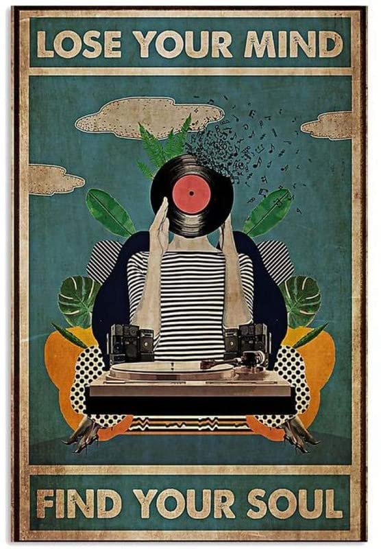 RIFOSA 6"x8" Lose Your Mind Find Your Soul Retro Metal Tin Sign Vintage Aluminum Sign For Home Coffee Wall Decor