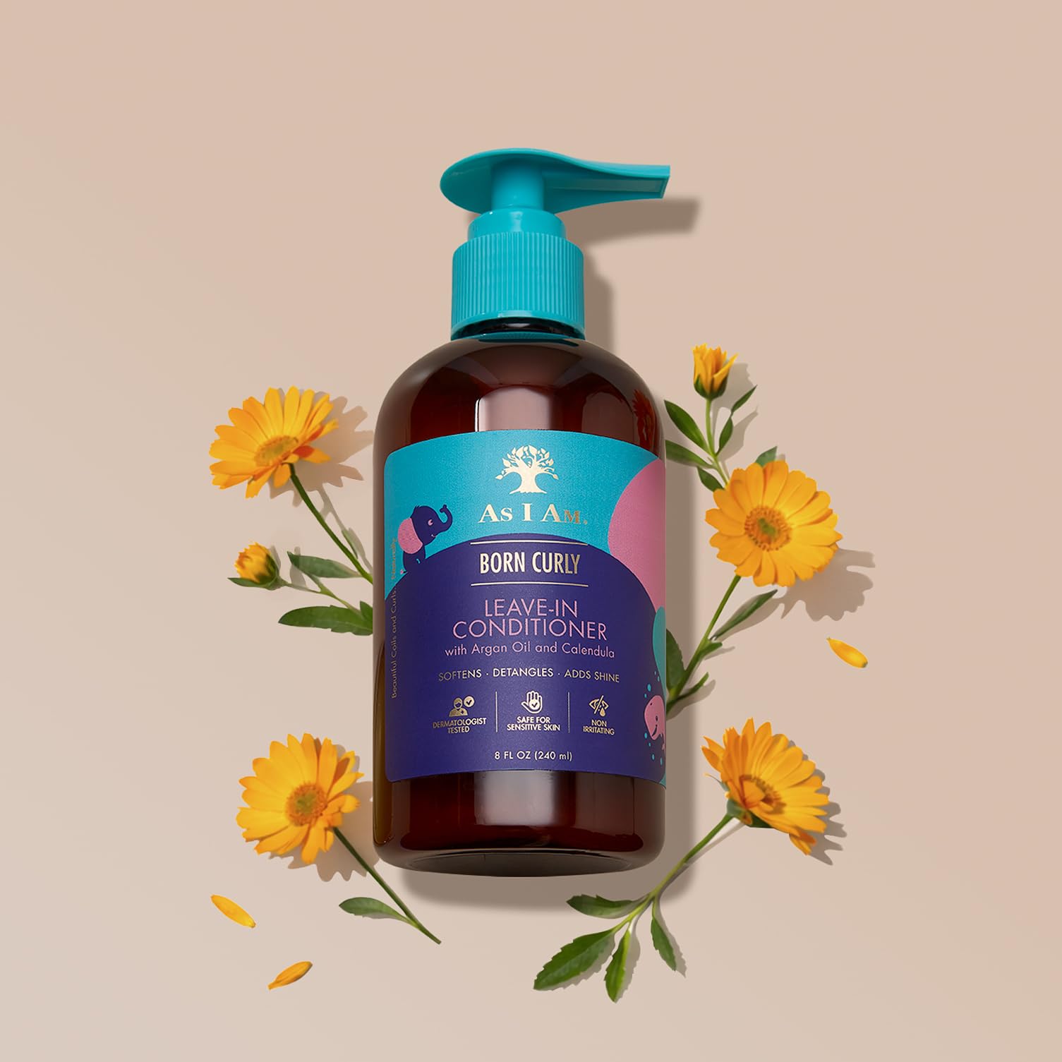 - As I Am- Odżywka/Rozczesywanie dzieci "Born Curly Argan Leave-In" -240 ml - Ułatwia stylizację, mocne i zdrowe włosy - ODPOWIEDNIA METODA CURLY -