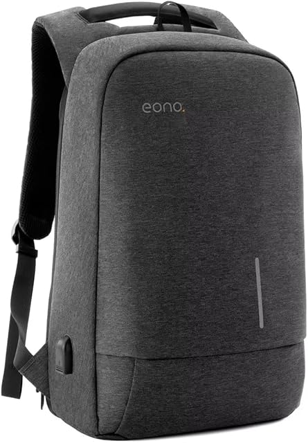 Amazon Brand - Eono 15.6 Inch Laptop Backpack Waterproof Business Backpack with USB Charging Port Multifunctional Commuter Travel Backpack - Gray