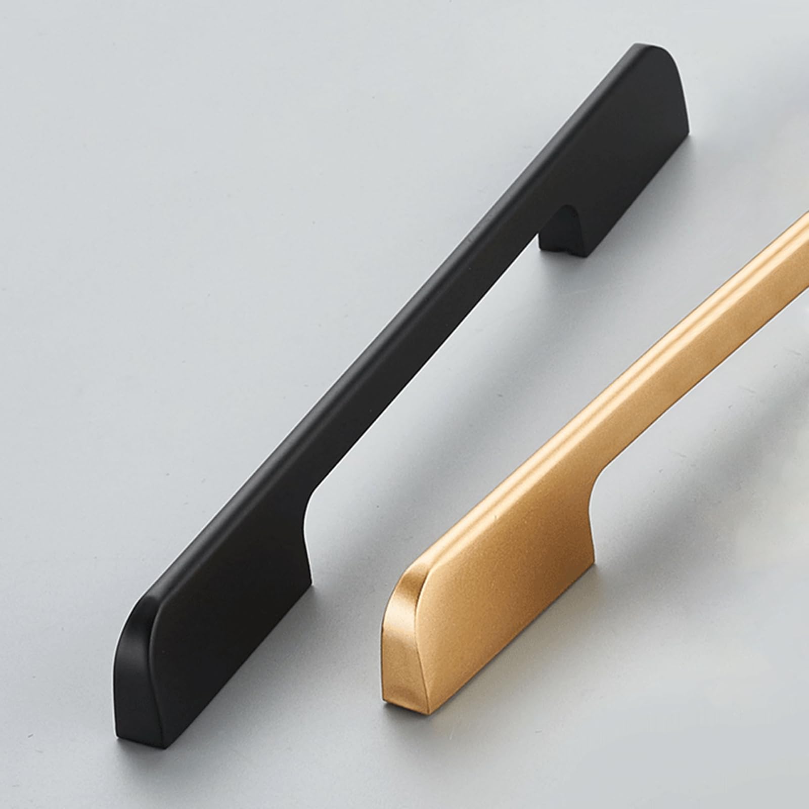 Griffe für Schränke Schwarz Lang,2 Griffe Küche Modern Massive Aluminium | Eloxierte Oberfläche Bügelgriff Lochzentren: 96 - 960 mm Schubladengriff für Kleiderschrank Schublade Küche 960mm/37.8in
