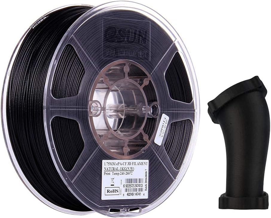 eSUN Carbon Fiber Filled Nylon Filament 1.75mm, PA CF 3D Printer Filament, 1KG Spool 3D Printing Filament for 3D Printers, Natural