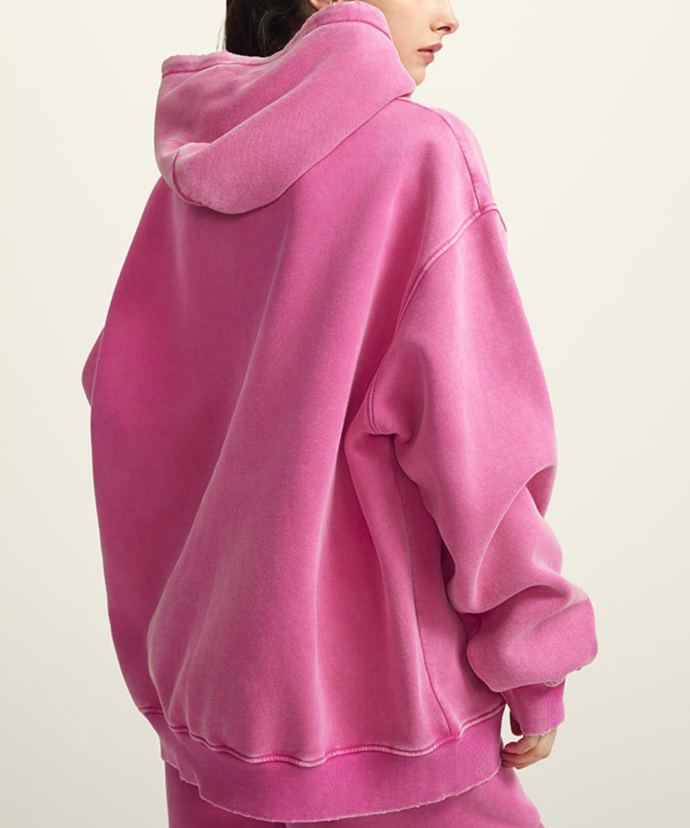 POHADON Mens Y2k Trendy Hoodies Oversized Heavyweight Cotton Pullover Vintage Acid Wash Athletic Sweatshirt Y2k Streetwear - Image 4