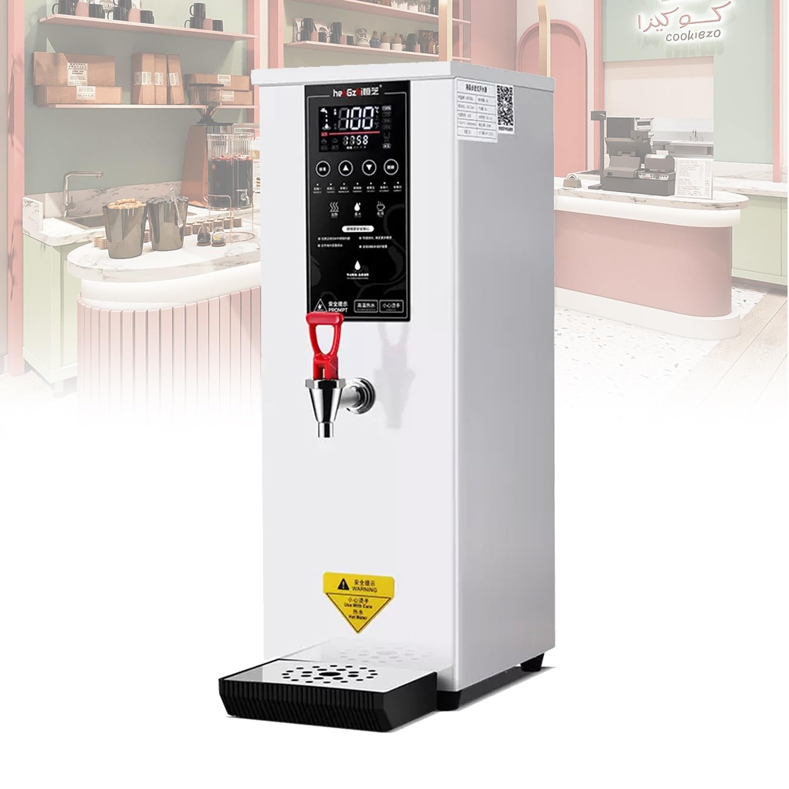 2500W Professional Commercial Electric Hot Water Dispenser with LCD Touchscreen and Built-in Water Purifier (Black 220V)