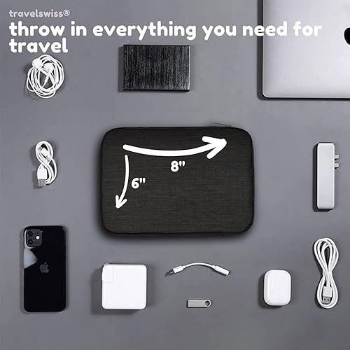 Miniatura 5 de Organizador de cables de viaje, bolsa de transporte, accesorios electrónicos, portátil, impermeable, doble capa, bolsa de almacenamiento todo en uno