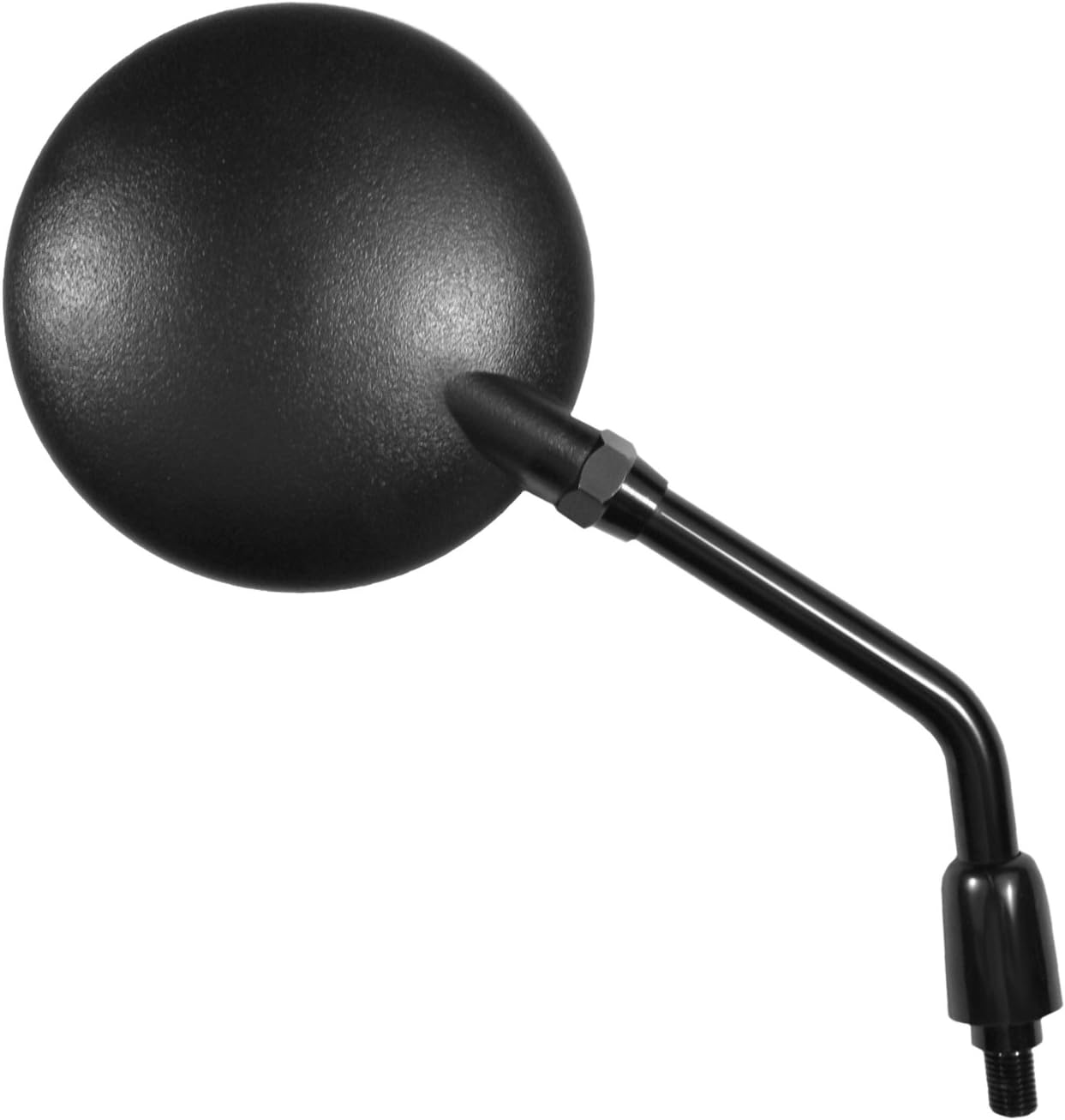 Ken Sean 95107 Black Knockback Stem Round Motorcycle Mirror (RH/LH,EC Spec)