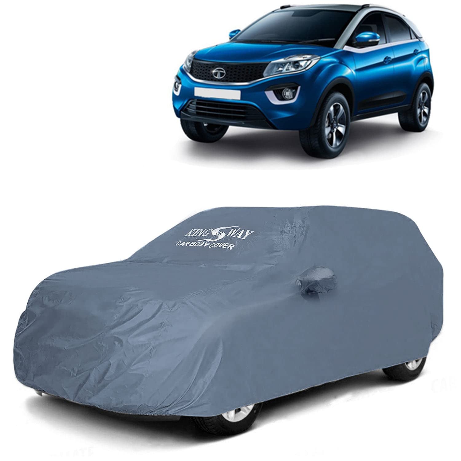 KINGSWAY® Nexon Car Body Cover Dustproof with Mirror Pockets for (Year 2017 to 2019), Compatible with Tata Nexon Car Cov
