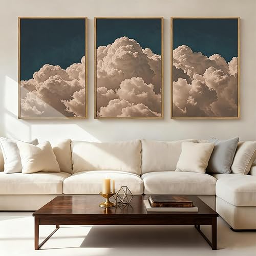 IARTTOP Extra Large Navy Blue Cloud Wall Art 24x36 Inch