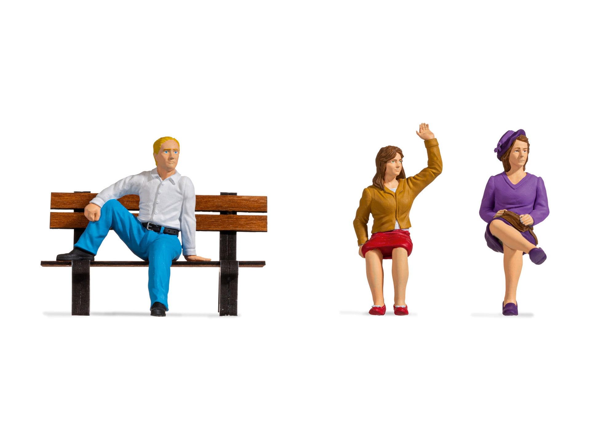 NOCH® Sitzende, Miniaturfiguren in 1:22,5 G für realistische Modelllandschaften und Details