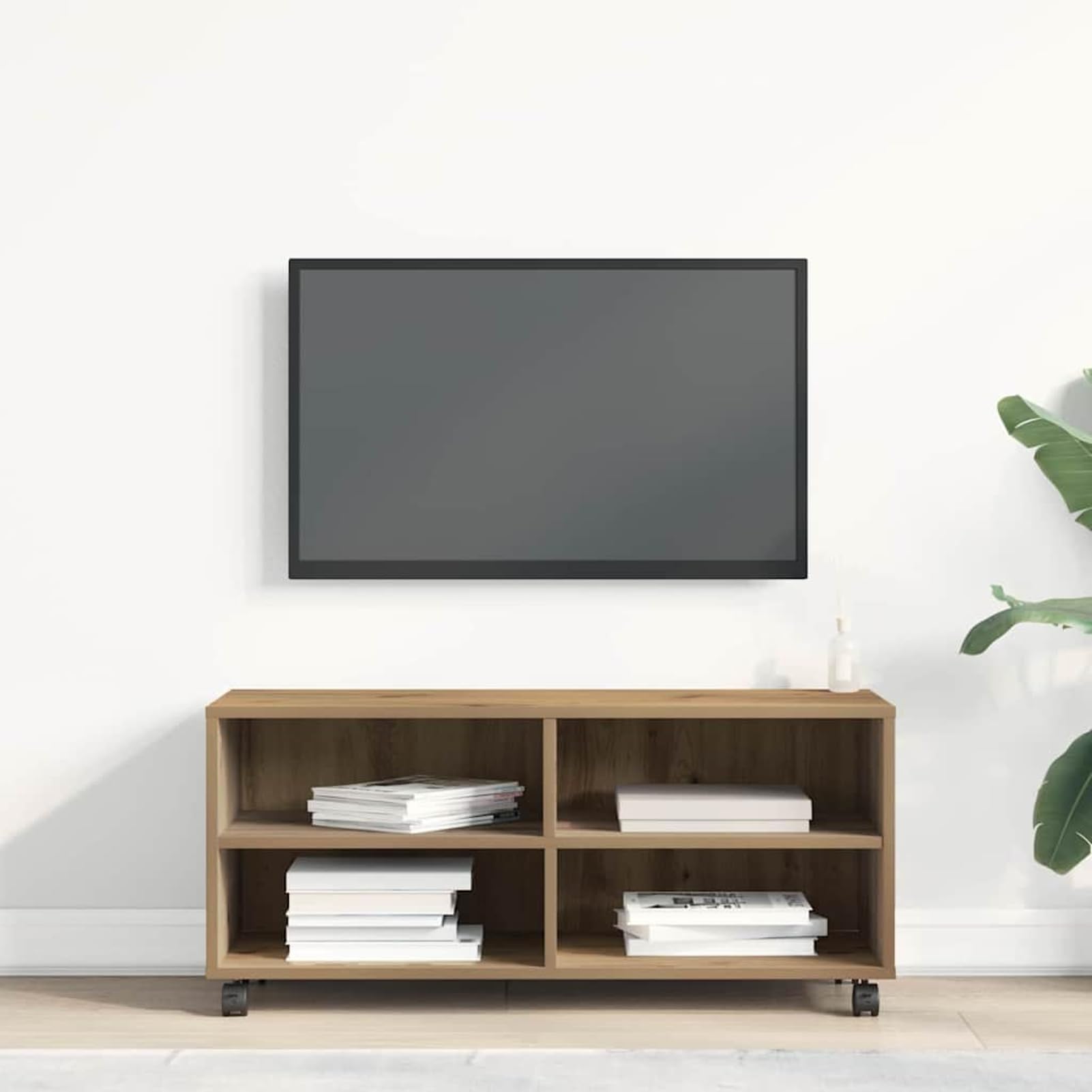 Gecheer TV-Schränk Braun 90 x 35 x 35 cm Holzwerkstoff, Fernsehschrank Fernsehtisch TV-Lowboard für Wohnzimmer Home-Cinema Gamerzimmer861980