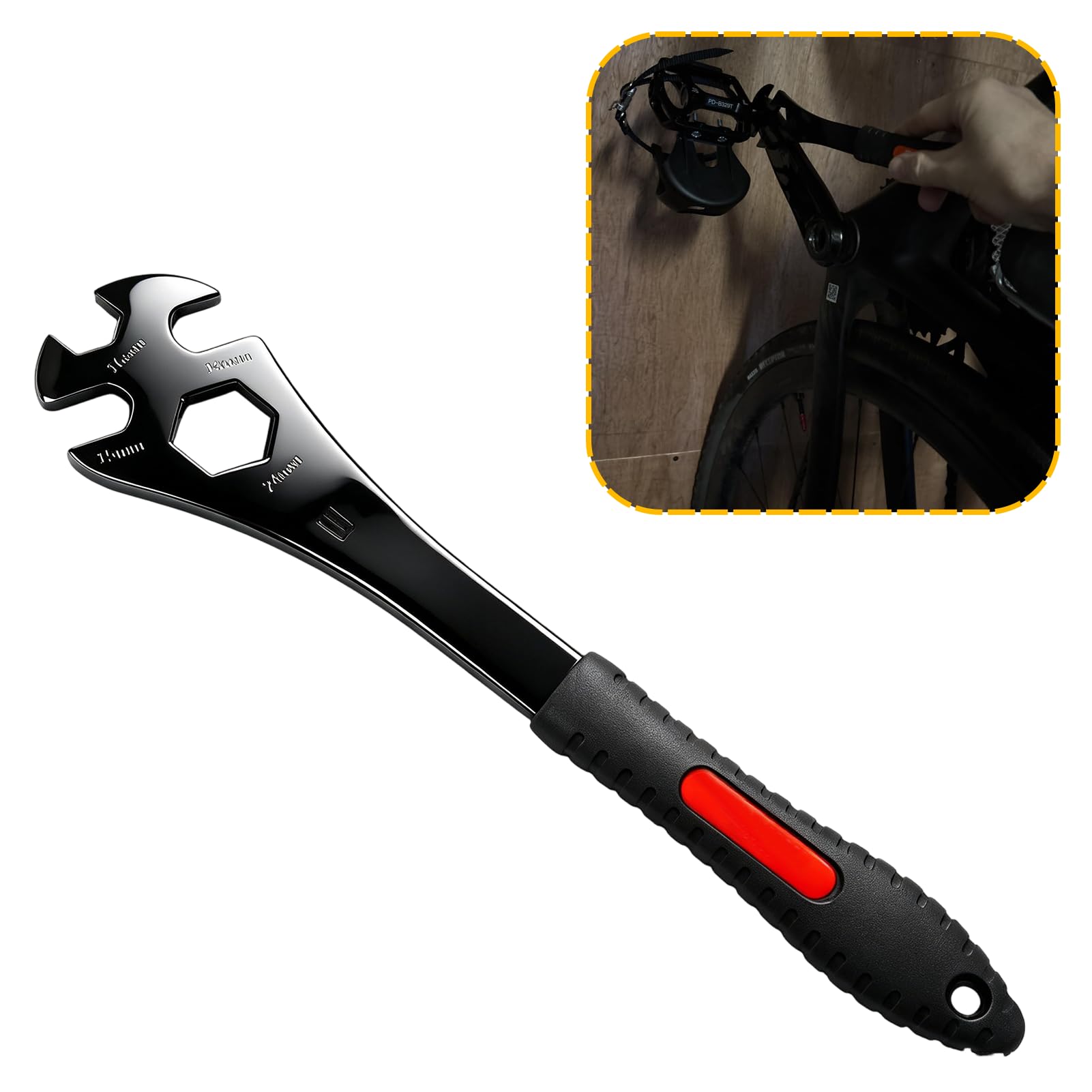 Pedal Wrench, Bike Pedal Wrench, Cassette Removal Tool, Bicycle Pedal Removal Tool Spanner, Removing Stubborn Rusted Pedals, Professional Bike Repair Workshop Maintenance, Home Bicycle Maintenance Too