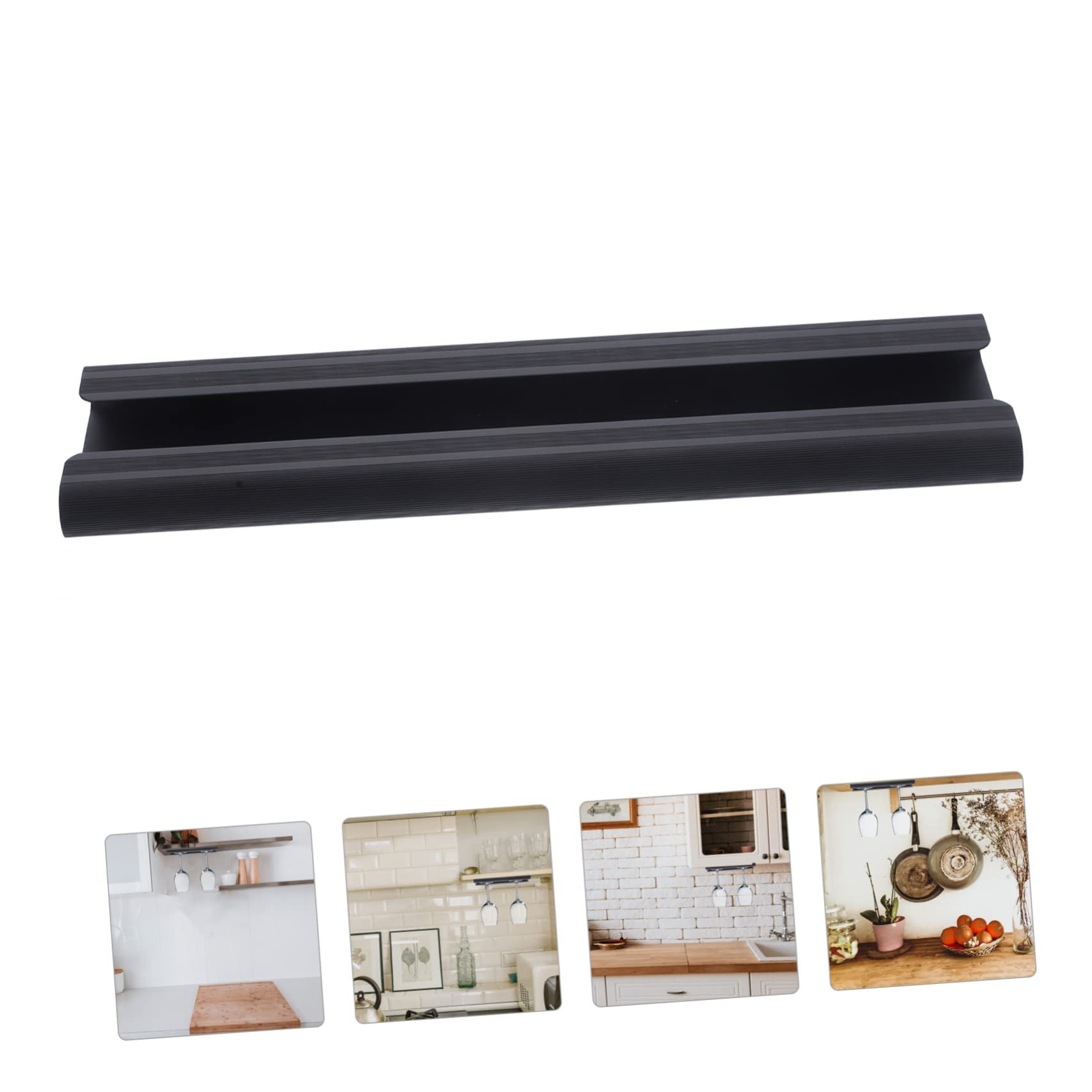 Cabilock Wine Glass Rack Under Shelf Space Saving Stainless Steel Holder for Kitchen Bar Home Easy Installation No Drill Compact Design Prevents Dust Elegant Storage