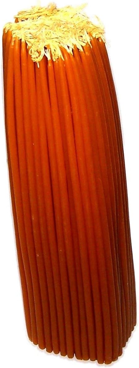 Holy Land Market Organic Beeswax Taper Candles - 12" Tall, 1/4" Thick, Pure Clean Burn, 2-Hour, Hand Made - 2.2 pounds