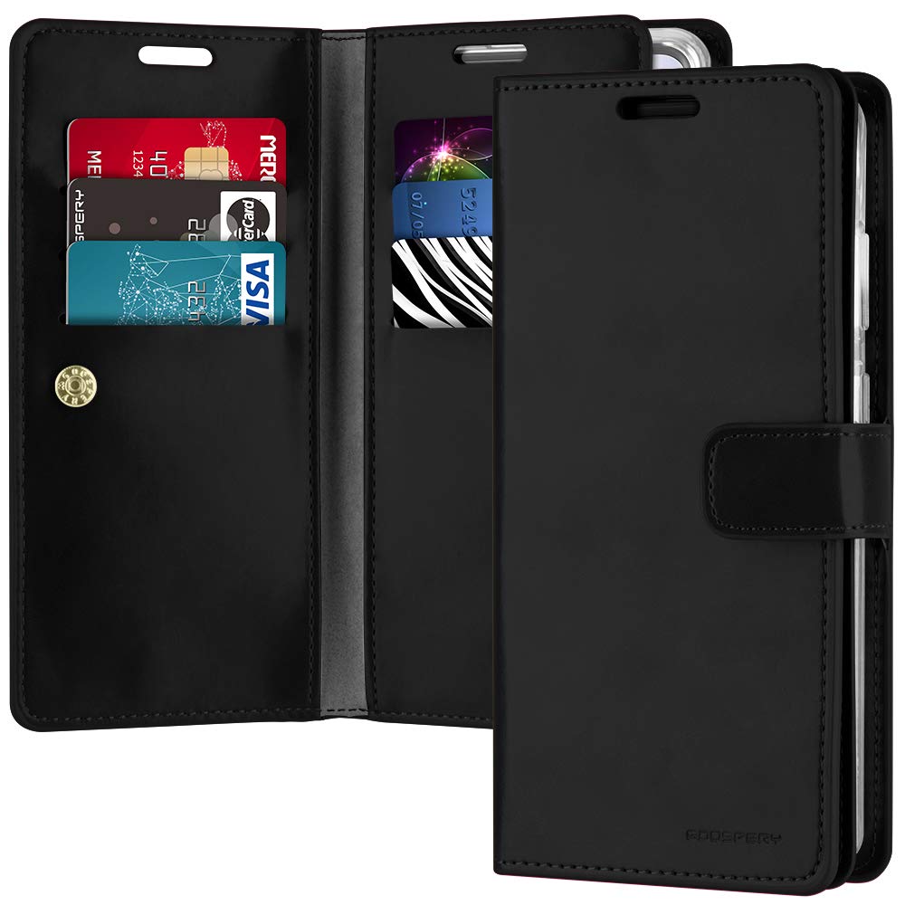 GOOSPERY Mansoor Wallet for Galaxy S20 Plus 6.7"(2020) Case, Double Sided Multi-Slot Inner Flap Card Holder Ample Storage Flip Phone Cover - Black