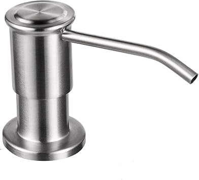 Maizoon Built-in Soap Dispenser for Kitchen 304 Stainless Steel Pump Head with 500ML/17OZ Bottle and 100CM/39Inches Extension Tube Dish Soap Hand Lotion Dispenser Brushed Silver