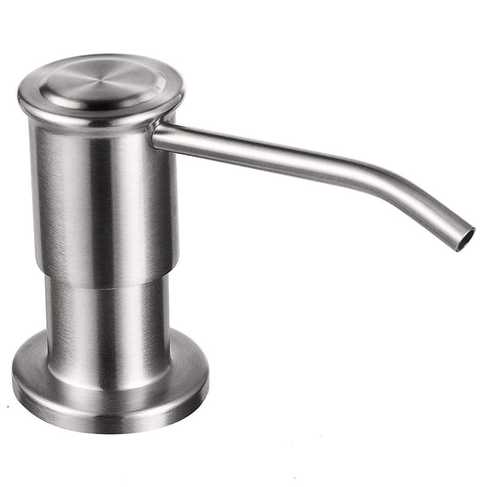 Maizoon Dispenser di sapone integrato per cucina in acciaio inossidabile 304 con bottiglia da 500 ml e tubo di prolunga da 100 cm, dispenser per sapone per le mani, argento spazzolato