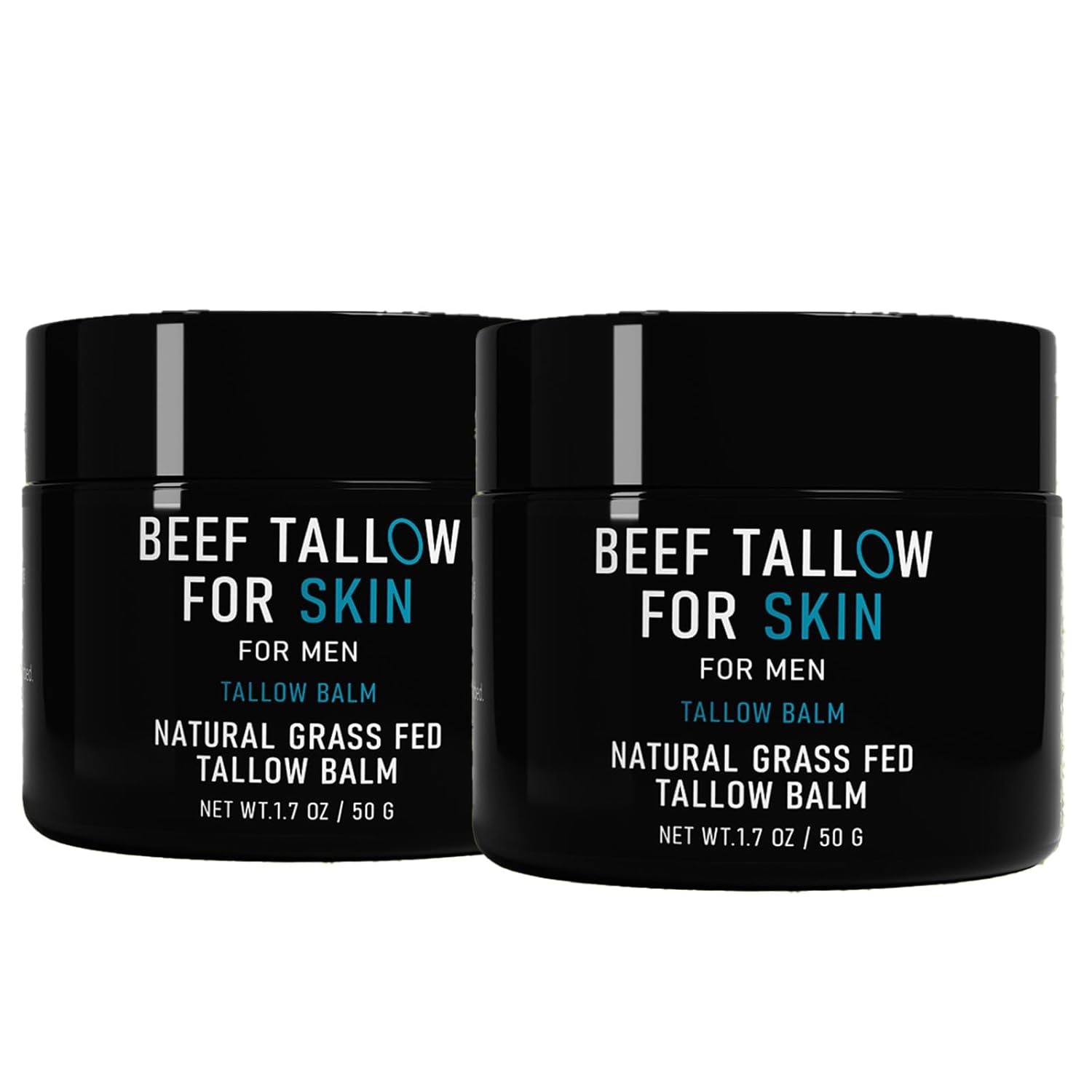 Beef Tallow for Skin, Beef Tallow Skin Care for Men, Mens Skincare Moisturizer for Face Neck Deeply Nourishing, Unscented Original Tallow Face Moisturizer for Men, 3.4 oz