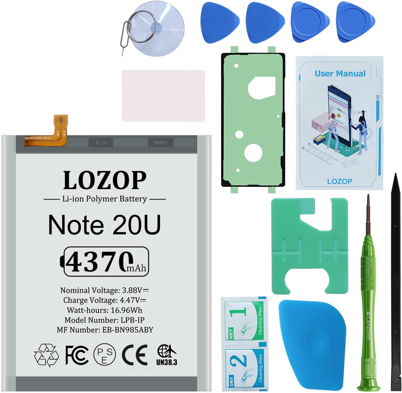 Note 20 Ultra Battery Replacement Kit for Samsung Galaxy Note 20 Ultra SM-985F/SM-N986U/U1/B/N/W and Other All N986 Models with Repair Tools Kit and User Manual