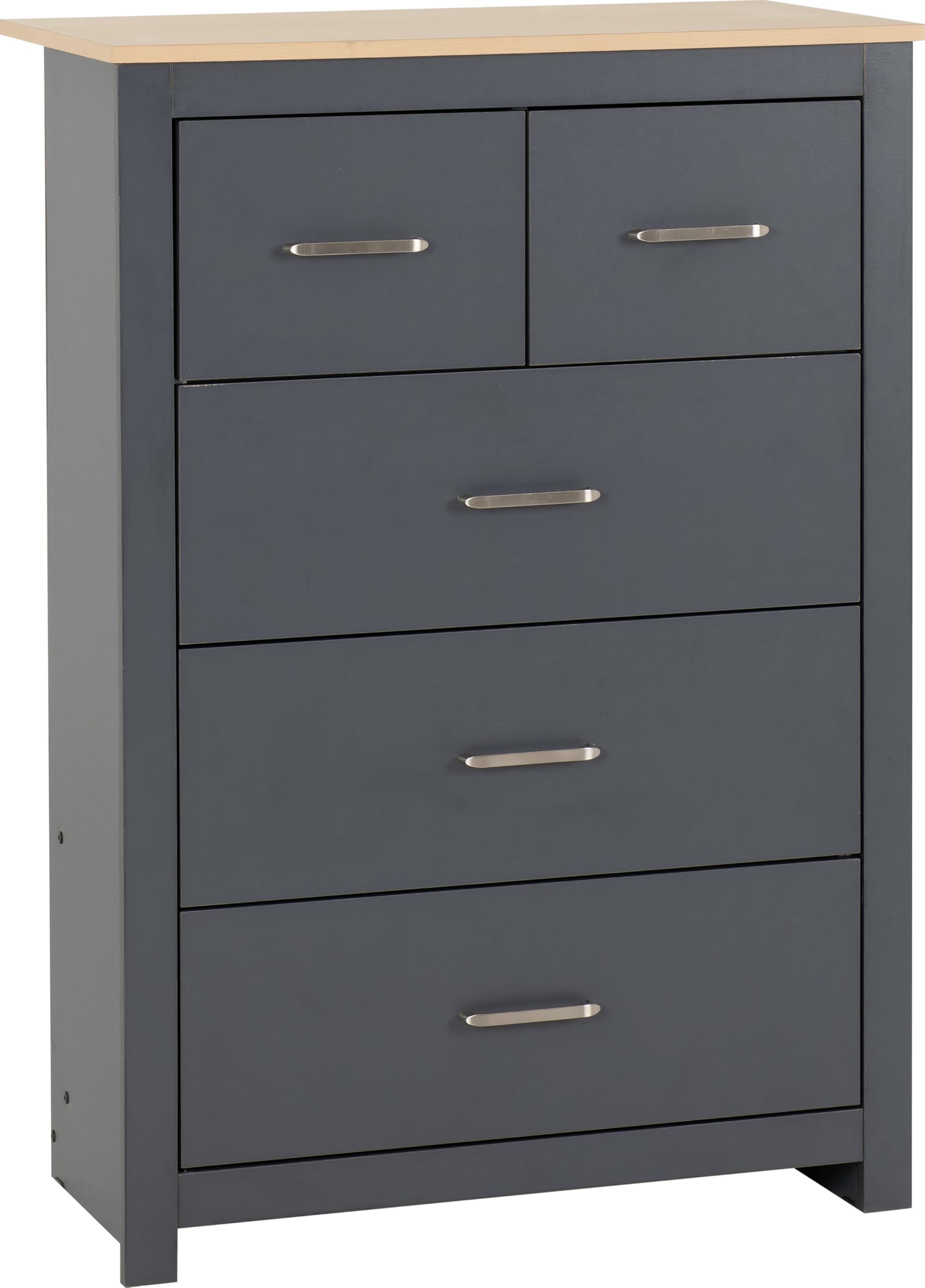 Seconique Portland 3+2 Drawer Chest - Grey/Oak Effect