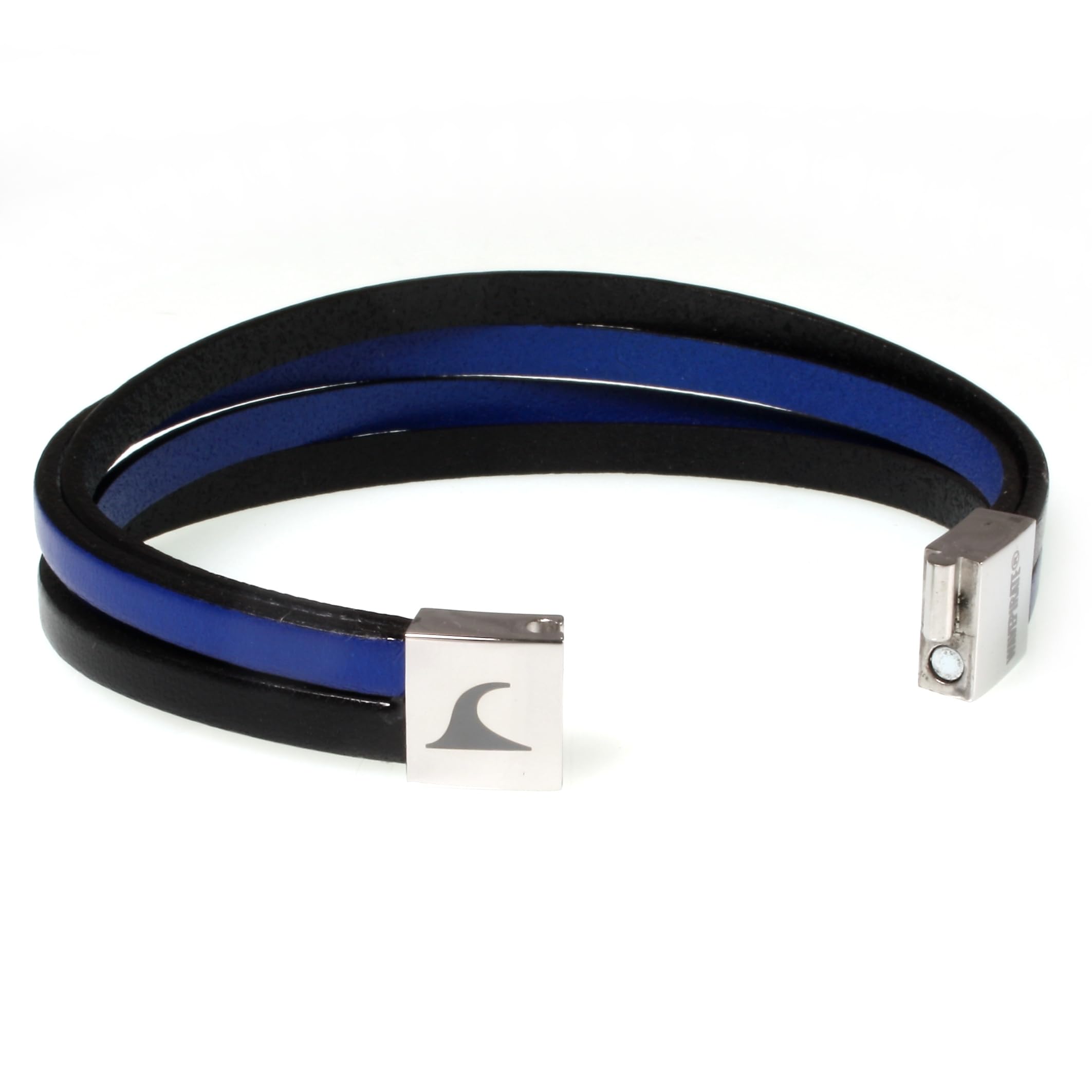 Echt Leder-Armband TWIST Schwarz Blau Herren Männer