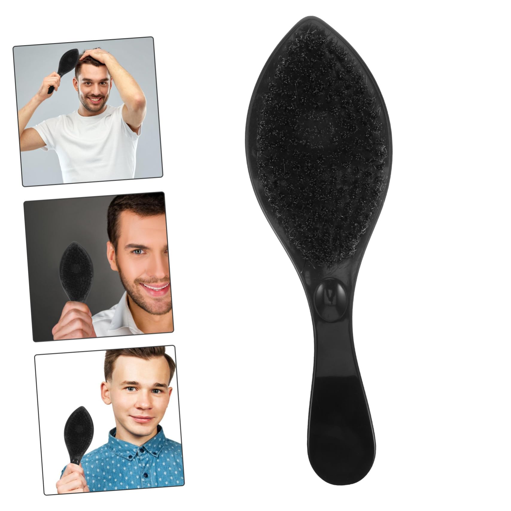 SHERCHPRY 5 Stück Bartbürste für Männer mit Holzgriff Wildschweinborsten Bürste zur Bartpflege Leicht und Kompakt für Unterwegs für Styling und Aller Bartgrößen