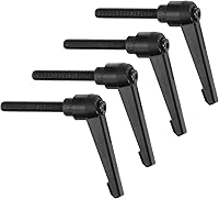 Vista 19 de uxcell 4 perillas ajustables M8 x 0.630 in, rosca macho, botón de trinquete de liberación rápida, perno giratorio para maquinaria de torno