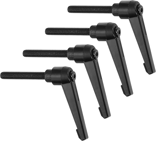 Miniatura 67 de uxcell 4 perillas ajustables M8 x 0.630 in, rosca macho, botón de trinquete de liberación rápida, perno giratorio para maquinaria de torno