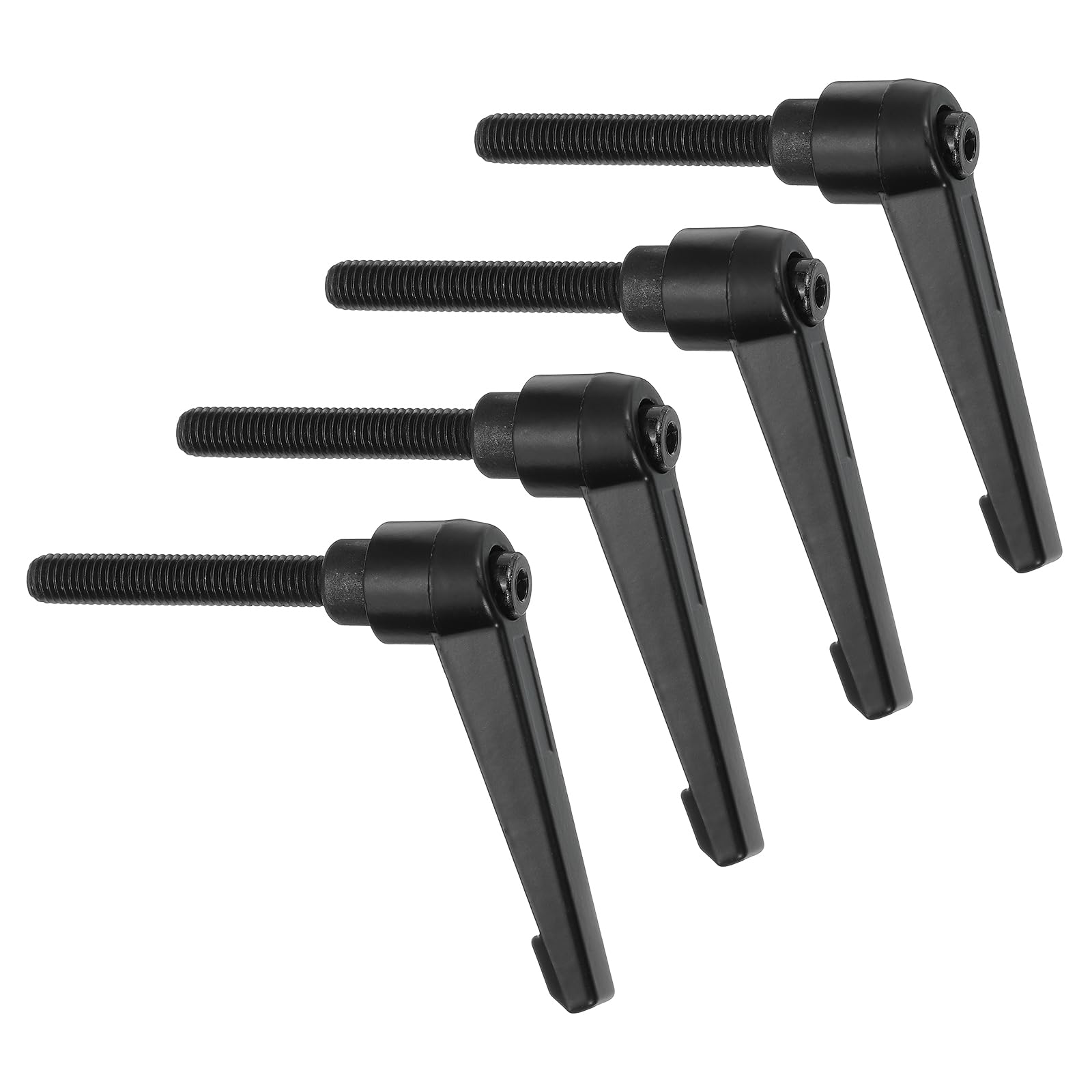 sourcing map 4Pcs M8 x 50mm Adjustable Knobs Handle Male Thread Push Button Ratchet Quick Release Locking Rotating Bolt for Lathe Machinery, Black