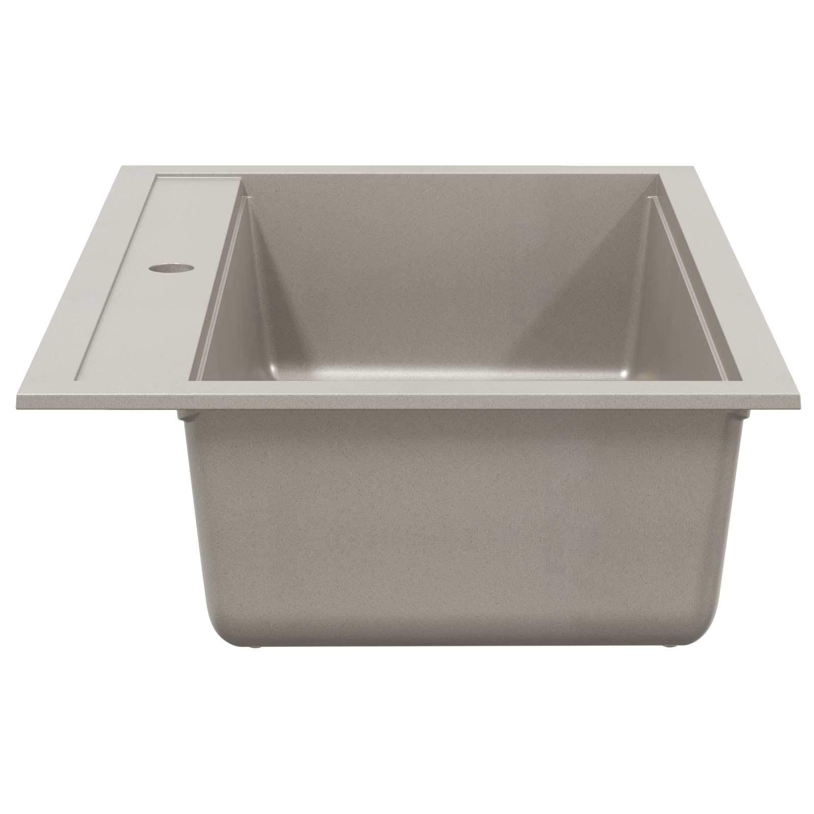 Lavabo gris granito 795 x 505 mm, fregadero de cocina montado sobre encimera con rejilla para cesta de residuos, fregadero resistente a los arañazos, lavabo individual para cocina moderna
