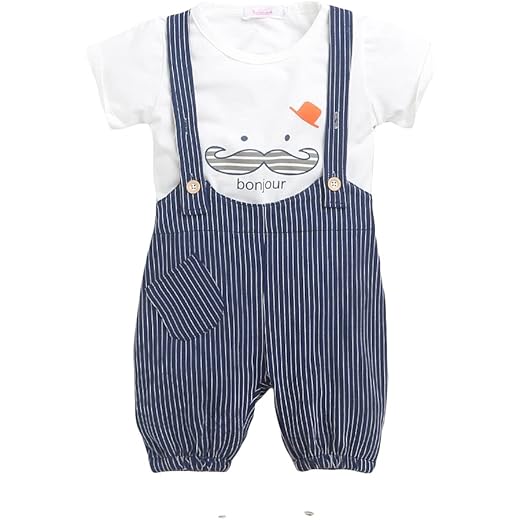Boys Cotton Blend Striped Set
