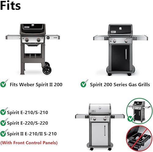 Miniatura 4 de Rejillas de parrilla 7637 de 17.5 pulgadas+barras aromatizantes de 15.3 pulgadas para Weber Spirit E-210 E-215 E-220 S-210 S-215 Spirit II E-210 II