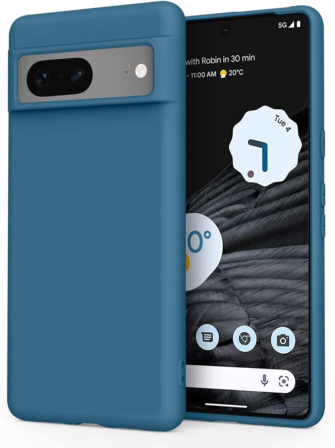 Zubitech Case for Pixel 8 Liquid Silicone Ultra Slim Shockproof Protective Case with Anti-Scratch Microfiber Lining, Soft Gel Rubber Case for Pixel 8 (Blue, Google Pixel 8)