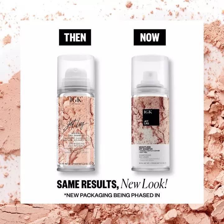 IGK JET LAG Invisible Dry Shampoo | Weightless + Refresh Style | Vegan + Cruelty Free |