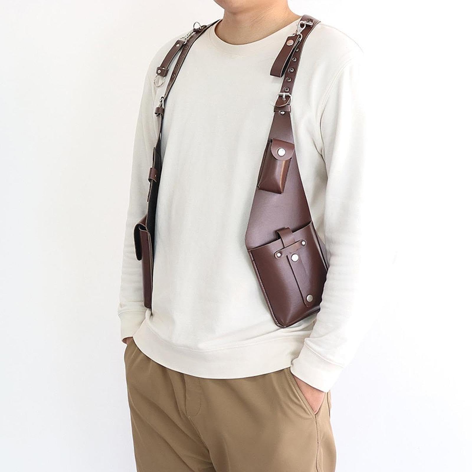 Medieval Leder Fanny Pack Gürteltasche für Männer, Outdoor Holster Pouch Taschen Handytasche Unterarm Umhängetasche Crossbody Geldgürtel Nordic Retro für Reisen Camping Wandern, Style b