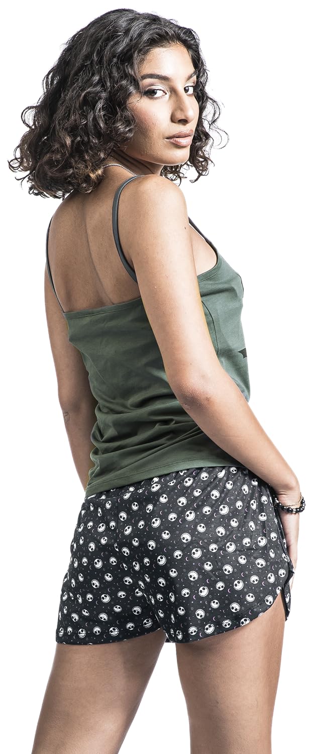 Pesadilla Antes De Navidad Comic Mujer Pijama negro/gris 100% algodón
