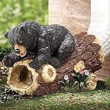 DHOBY GHAUT Bear Decorative Gutter Downspout Extension, Resin Sculpture, 9.8x3.9x6.9 inches, Handmade, All Seasons, Outdoor Statue