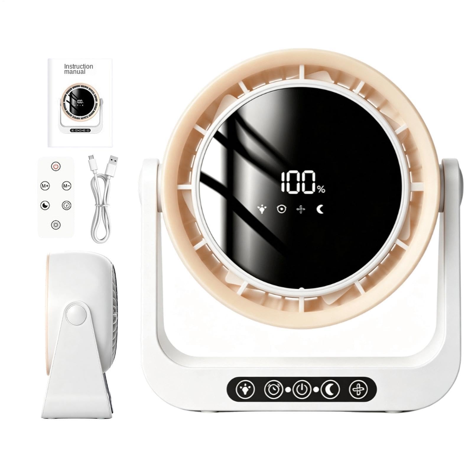 Ventilatore Da Scrivania Dispositivo Soffiante Silenzioso Portatile Da | Ventilatore Portatile Con Display Digitale per Casa, Studio, Dormitorio, Ufficio, Palestra, Auto, Campeggio, Esterni