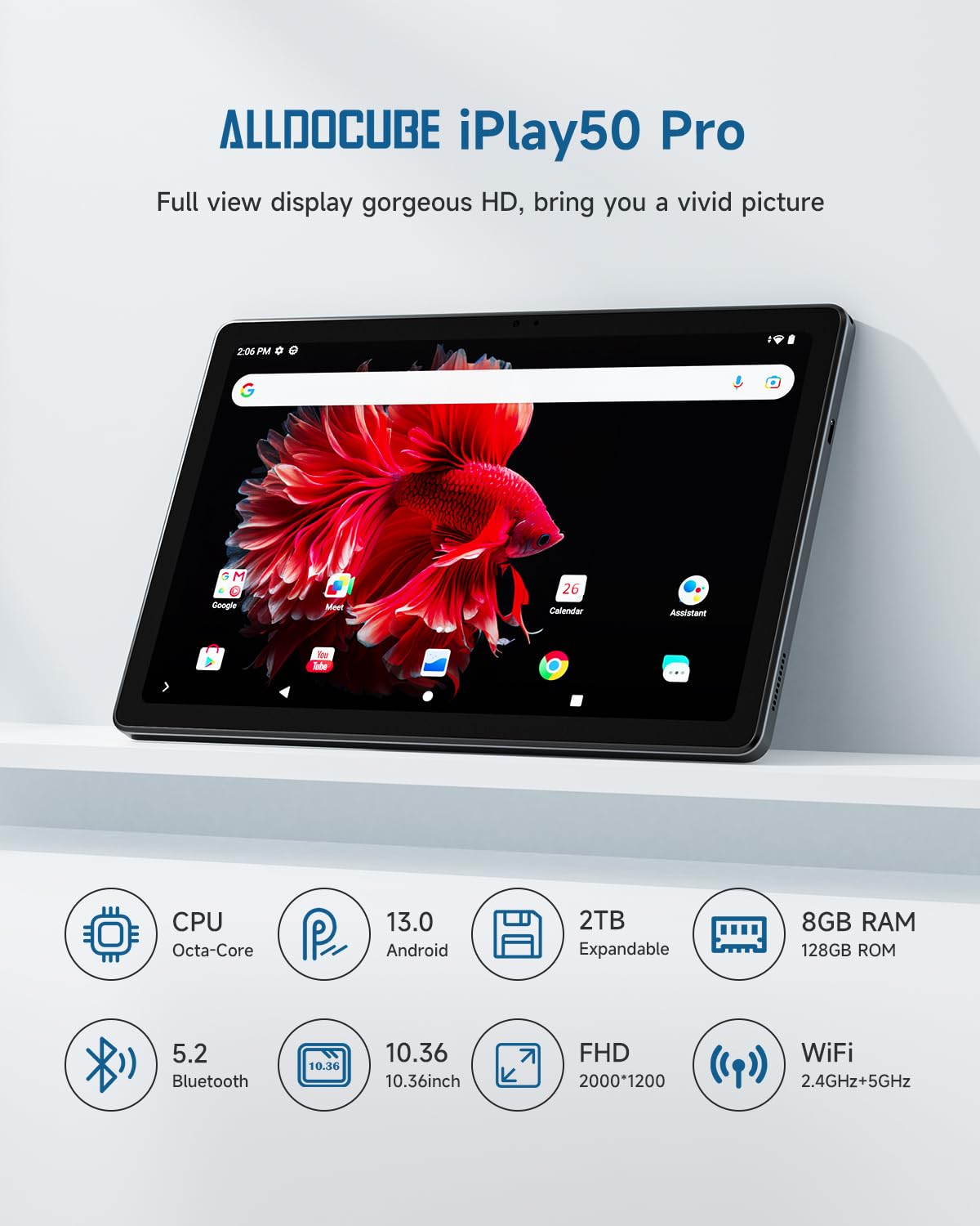 ALLDOCUBE iPlay50 Pro Tablet - 10.36 Inch - 8GB RAM 128GB ROM, 2K