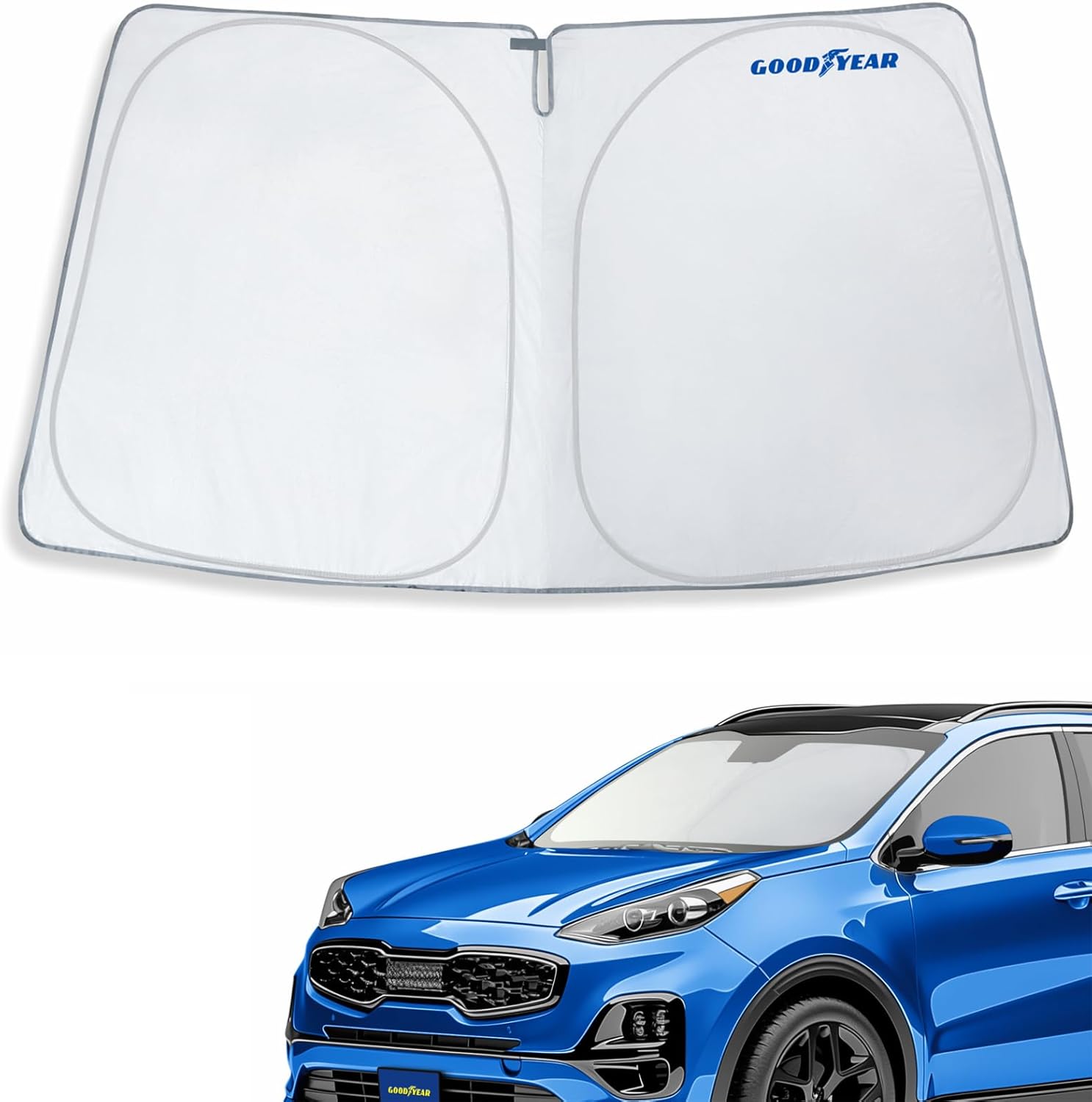 Goodyear Foldable Windshield Sunshade for Kia Sportage 2017-2022, Car Accessories, Sunshade Cover, Sun Shade Car Windshield, Window Sun Blocker - GY008262