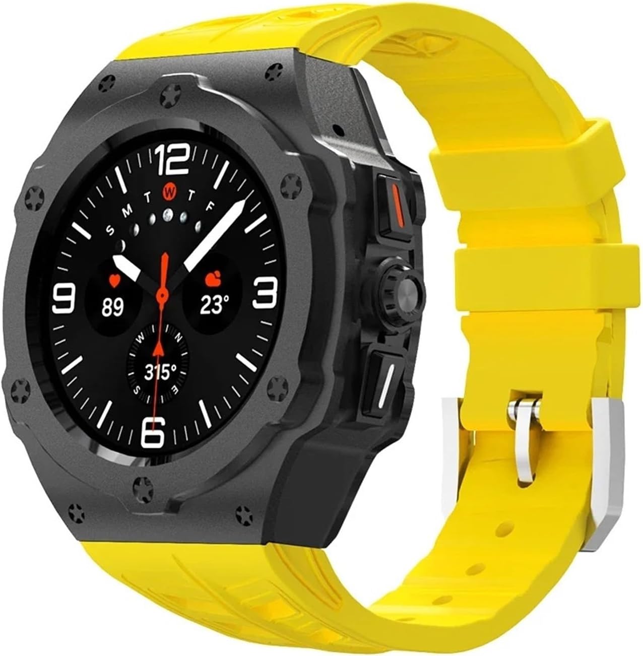 Luxury Modification Kit for Samsung Galaxy Watch Ultra 47mm Stainless Steel Case Silicone Strap for Ultra 47mm DIY Accessorie Watchbands