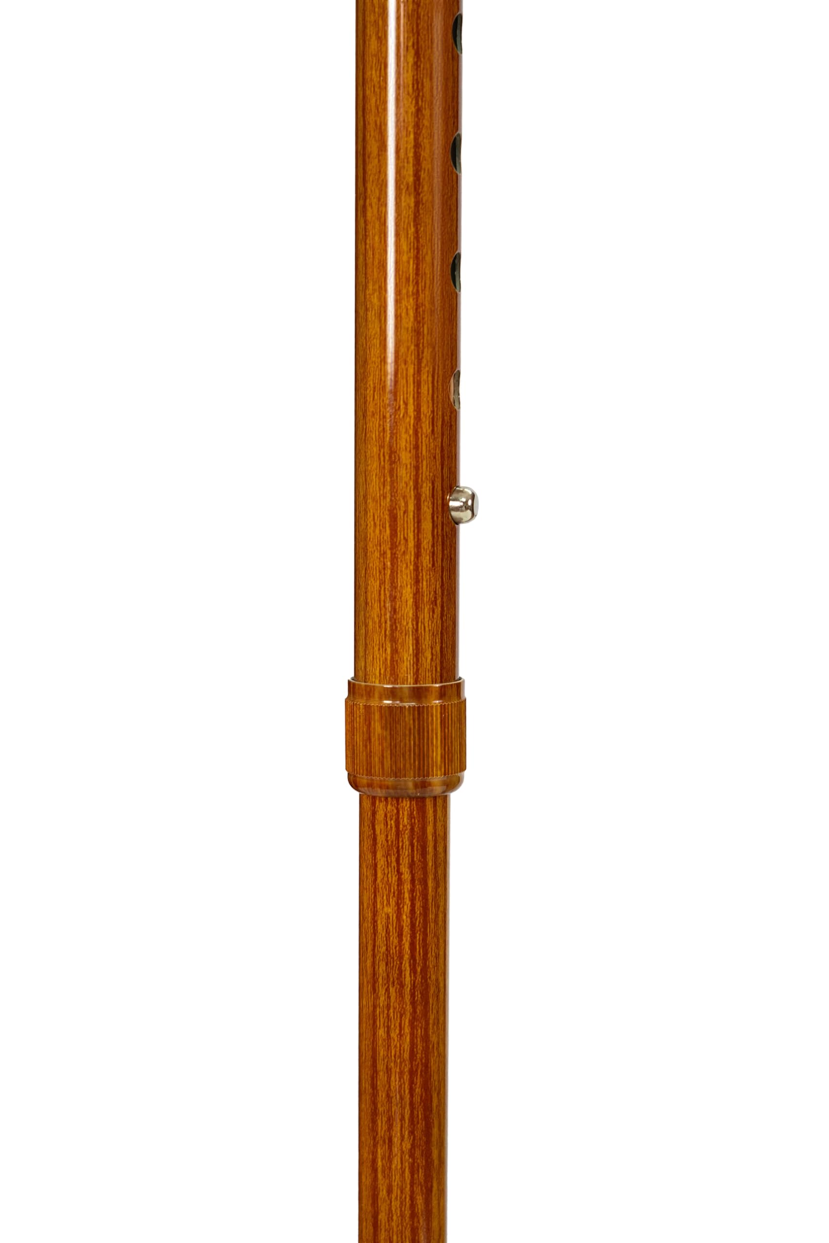 Bastón de Aluminio Extensible Regulable en Altura (74-95cm) con puño de Madera soflamado, contera Antideslizante y Acabado de Madera. Bastón muletilla para Apoyo y Ayuda a Caminar. (402FM)